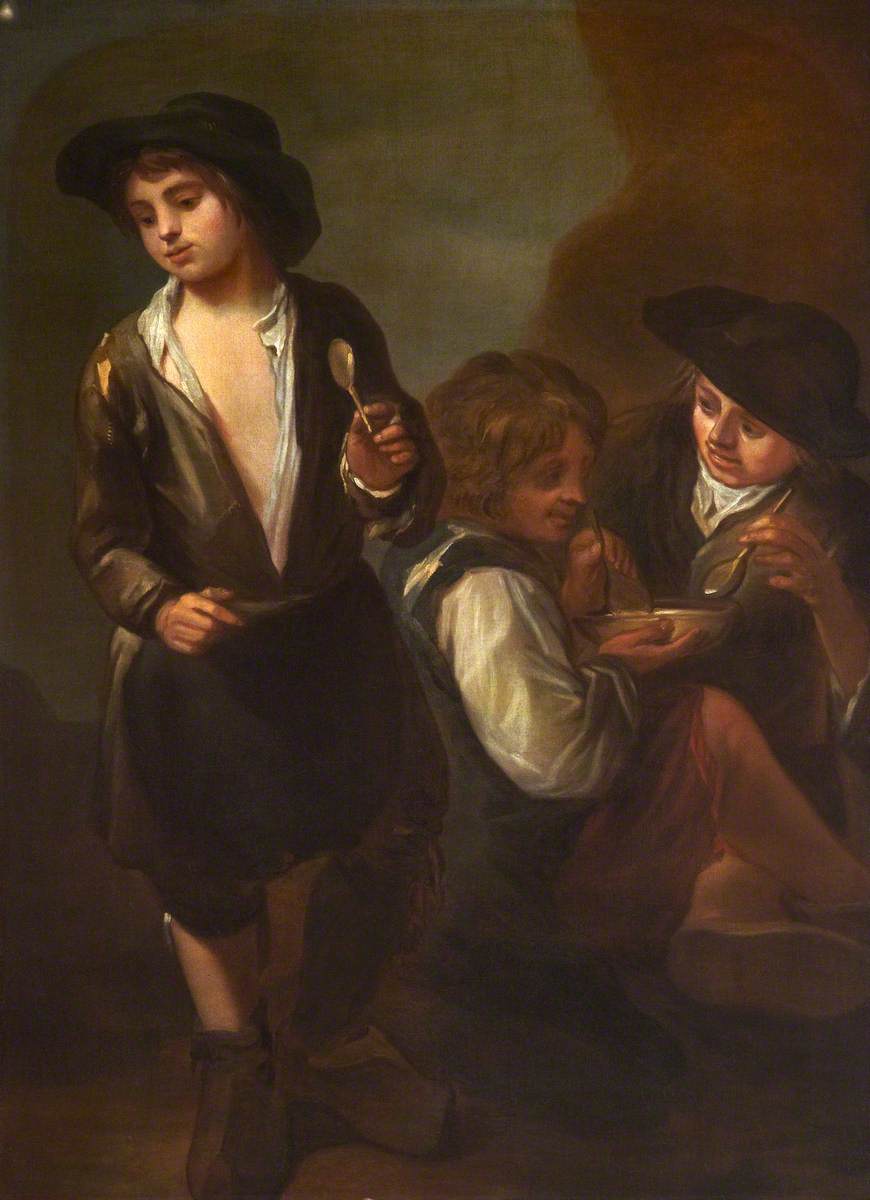 Les gamins des rues mangent (diptyque, panneau de gauche) - Bartolomé Esteban Murillo