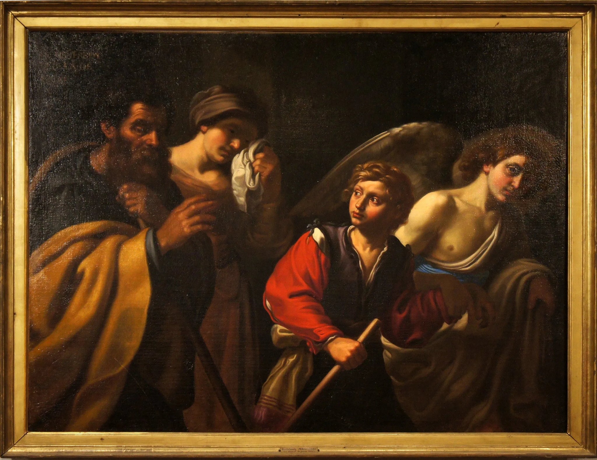Le départ du jeune Tobie - Bartolomeo Manfredi image 1 reproduction d’œuvre d’art à l’huile