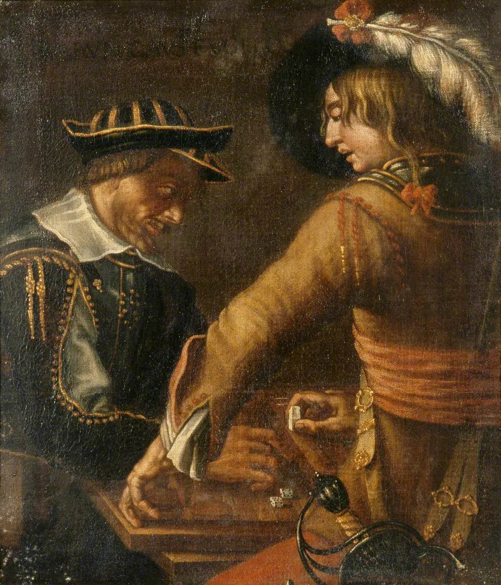 Des soldats jouent au Trik-Trak - Bartolomeo Manfredi image 1 tableau peint à l’huile sur toile