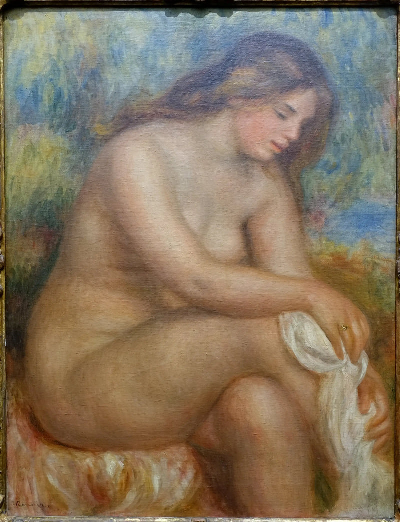 Baigneuse séchant sa jambe droite - Pierre-Auguste Renoir