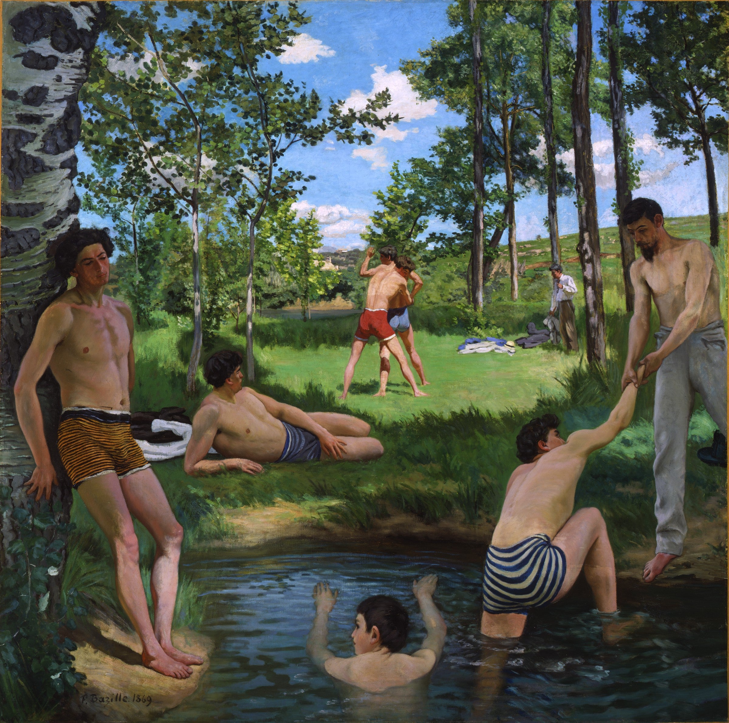 Reproduction du tableau « Scène d’été - Frédéric Bazille » par Alpha Reproduction en peinture à l’huile