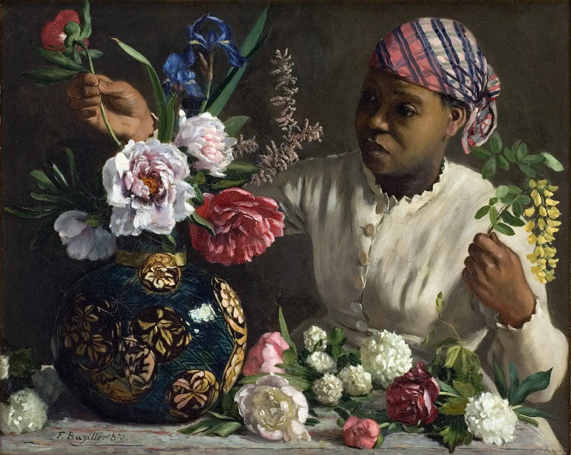 Jeune Femme aux pivoines - Frédéric Bazille