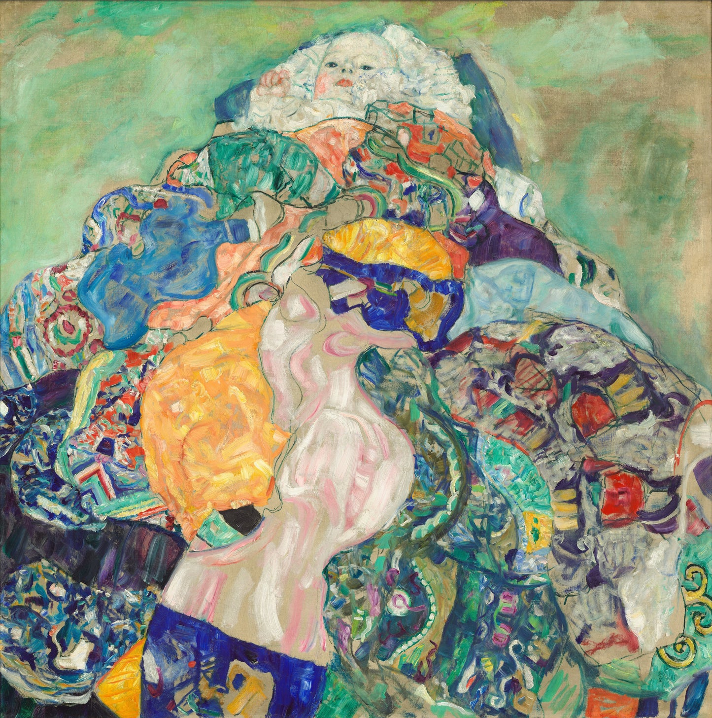 👶🎨 Bébé au Berceau – Gustav Klimt (1917–1918)