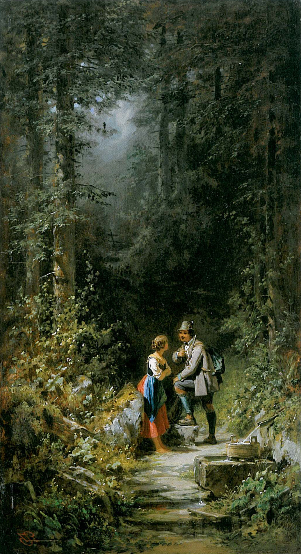 Rencontre dans la forêt - Carl Spitzweg