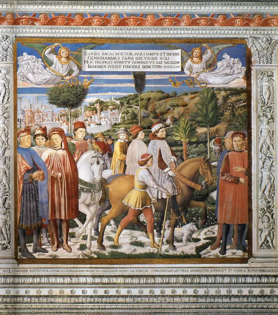 Saint Augustin partant pour Milan (scène 7 mur sud) - Benozzo Gozzoli - Alpha Reproduction