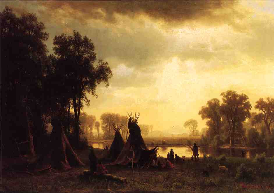Un campement indien - Albert Bierstadt