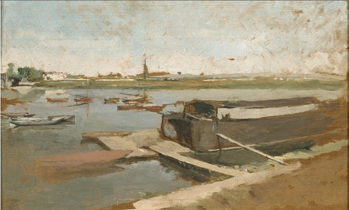 Bords de la Seine à Poissy - Ernest Meissonier