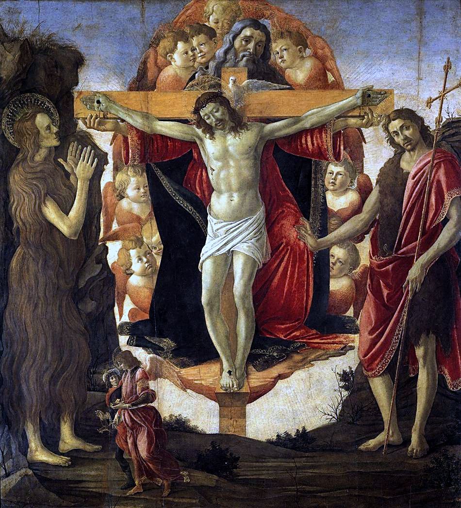 La Trinité avec sainte Marie-Madeleine et saint Jean-Baptiste, l'archange Raphaël et Tobie - Sandro Botticelli