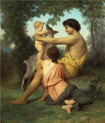 Idylle : Famille de l'Antiquité/Arcadie - Bouguereau