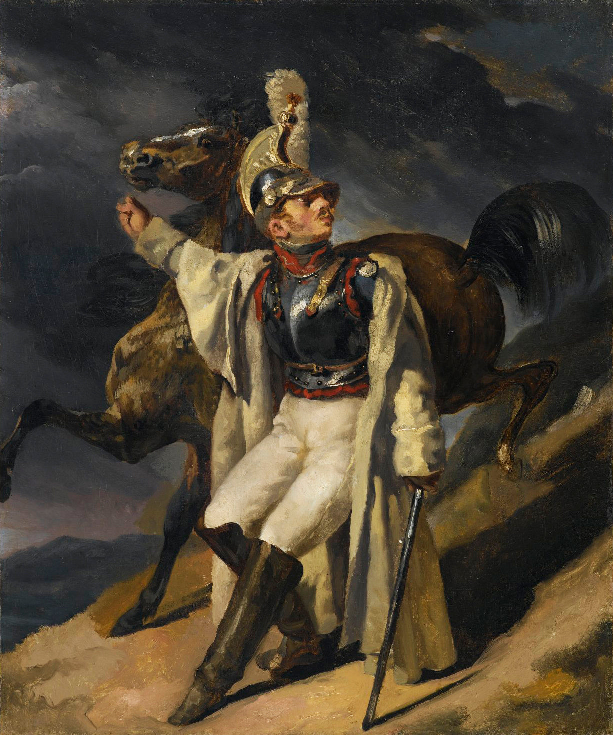 Reproduction du tableau « Le cuirassier blessé, étude - Théodore Géricault » par Alpha Reproduction en peinture à l’huile