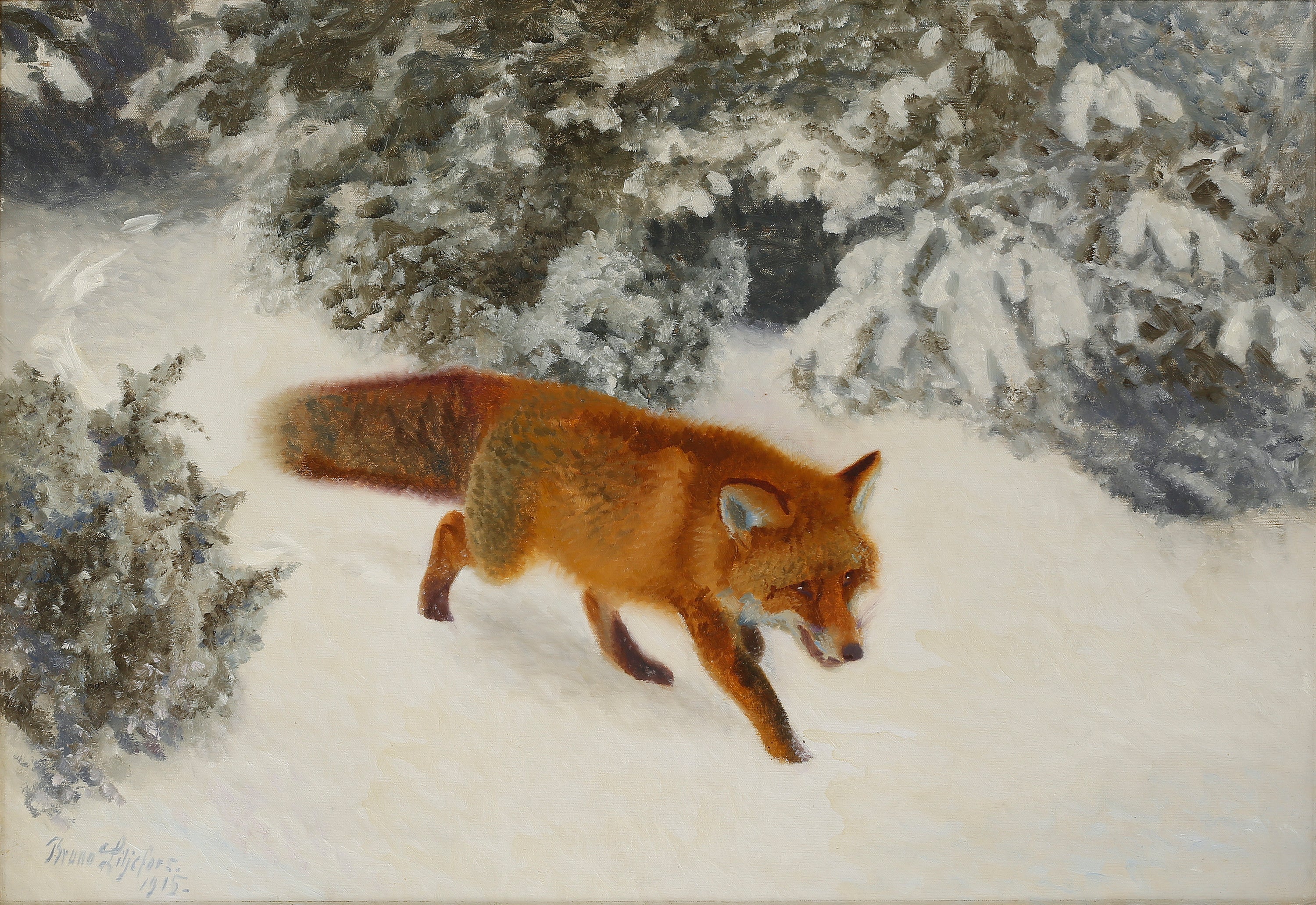 Renard dans un paysage hivernal - Bruno Liljefors