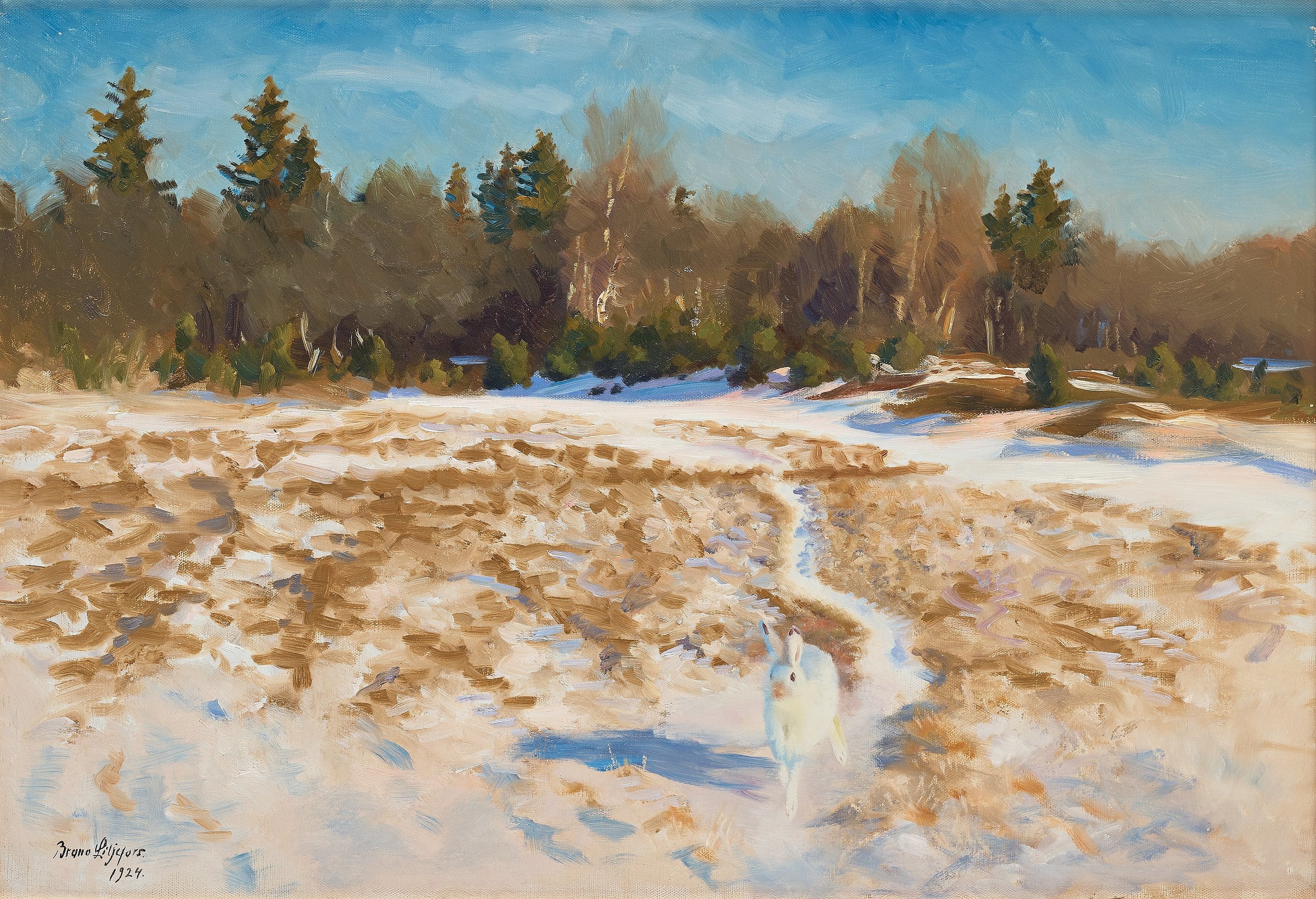 Lièvre dans un paysage hivernal - Bruno Liljefors