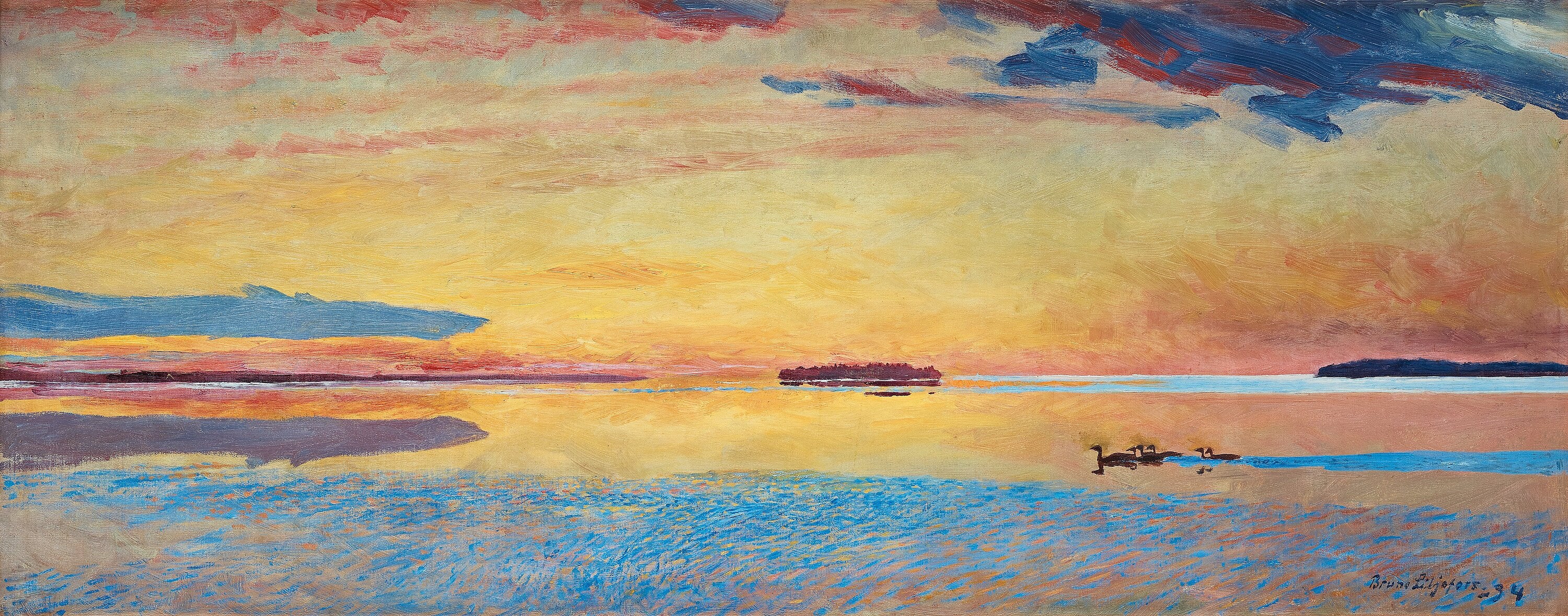 Coucher de soleil sur l'immensité de la mer - Bruno Liljefors