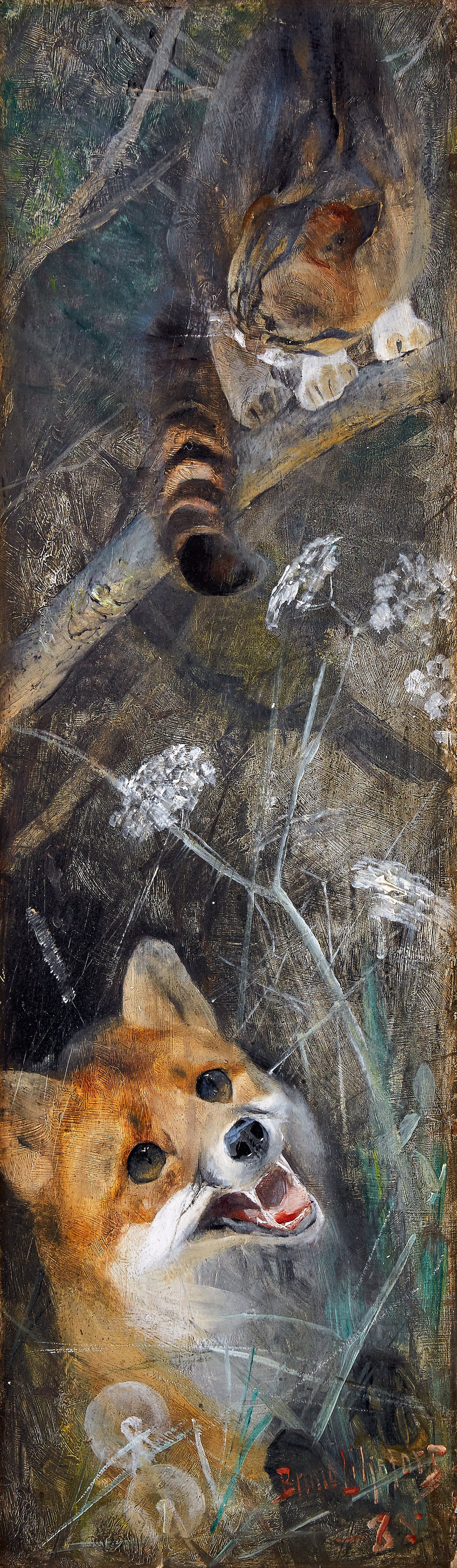 Le Chat et le Renard - Bruno Liljefors