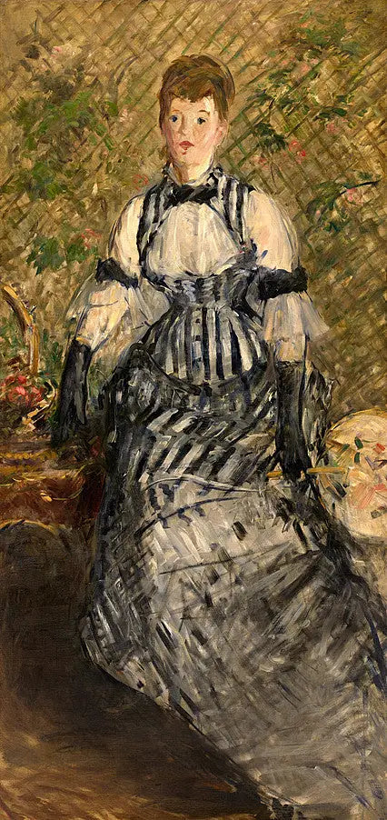 Reproduction du tableau « Femme en robe de soirée - Édouard Manet » par Alpha Reproduction en peinture à l’huile