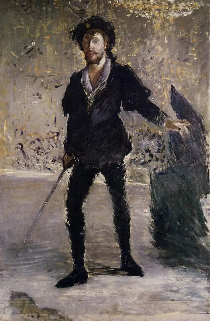 Reproduction du tableau « Portrait en pied de Faure en Hamlet - Édouard Manet » par Alpha Reproduction en peinture à l’huile