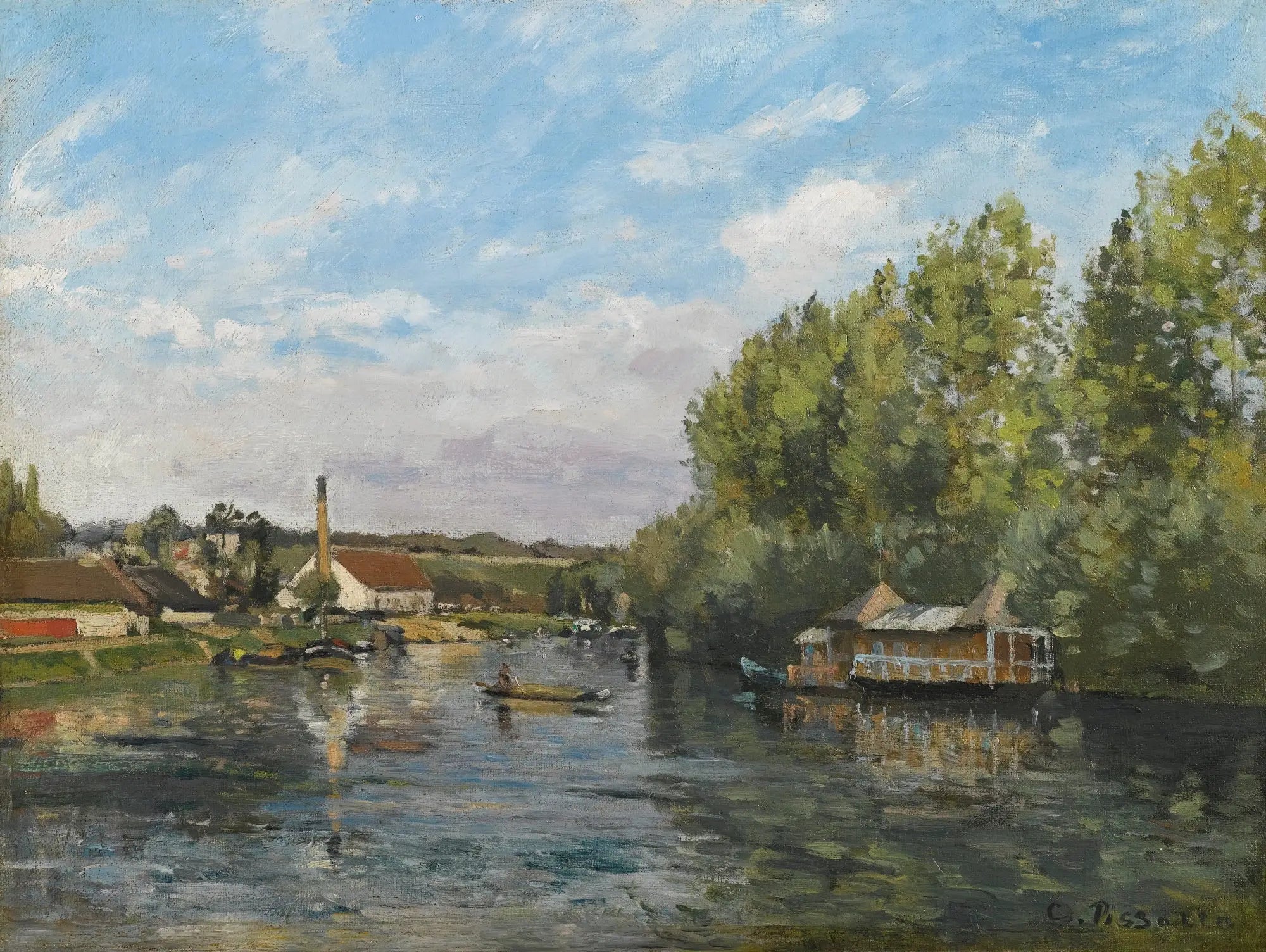Reproduction du tableau « La Seine à Port-Marly - Camille Pissarro » par Alpha Reproduction en peinture à l’huile