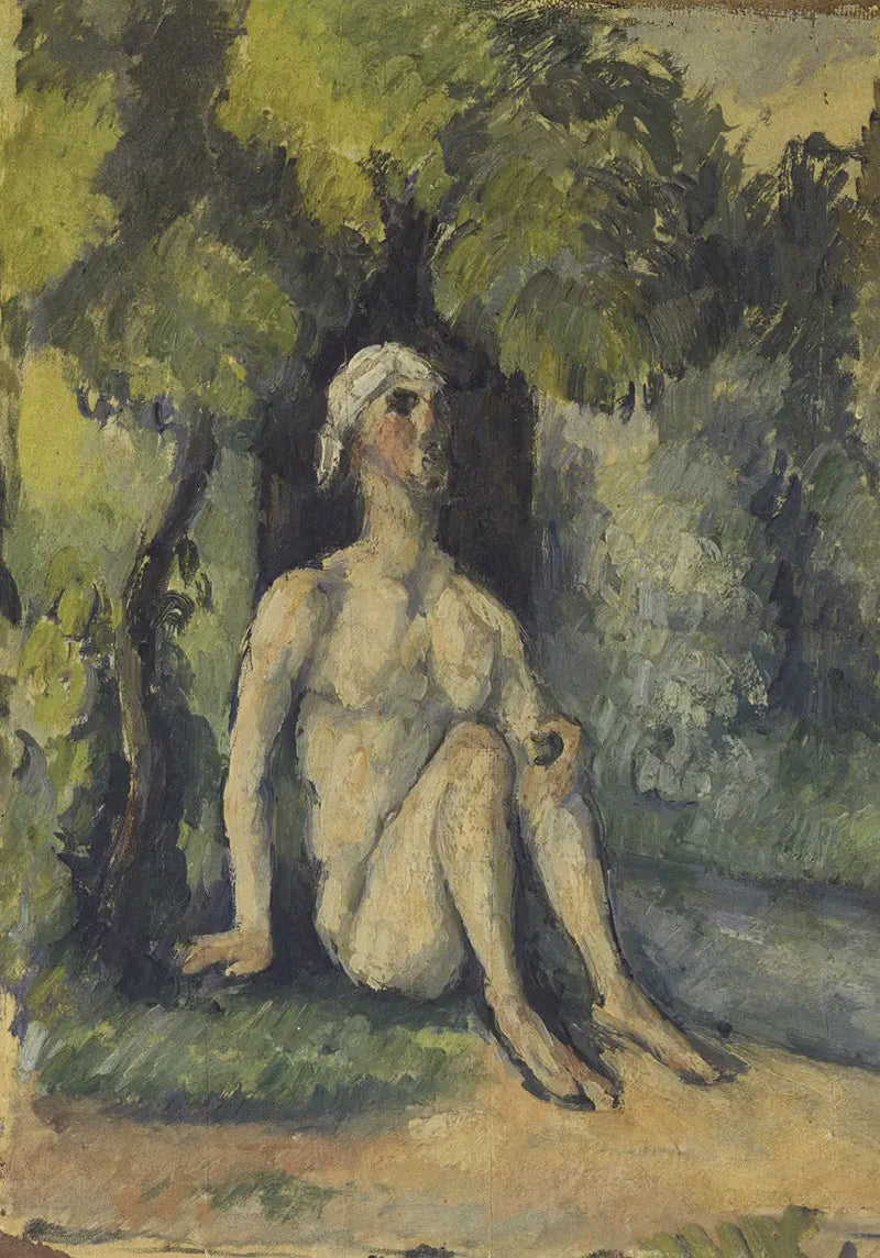 Baigneur assis au bord de l'eau - Paul Cézanne