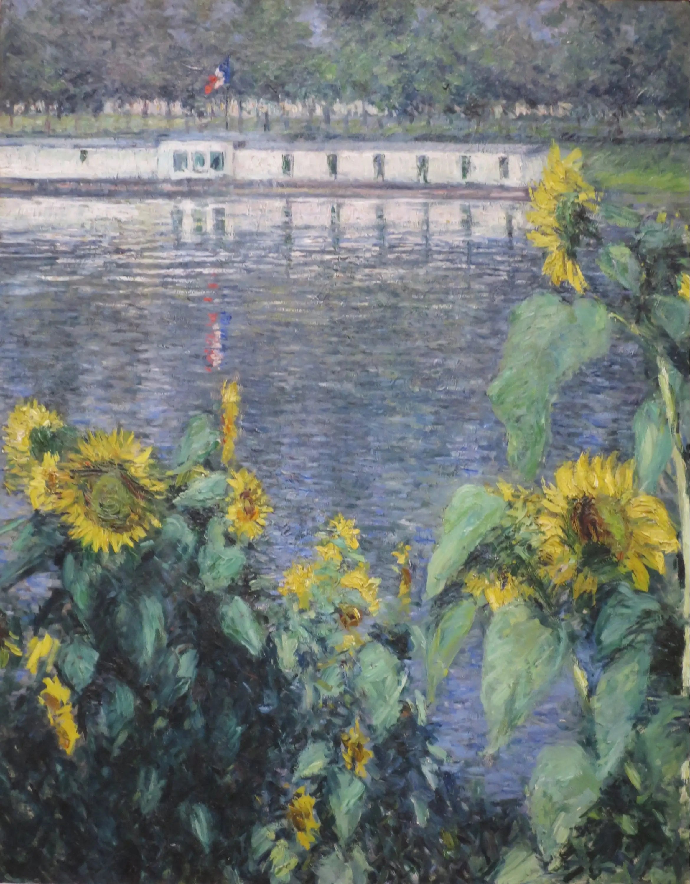 Reproduction du tableau « Tournesols le long de la Seine - Gustave Caillebotte » par Alpha Reproduction en peinture à l’huile