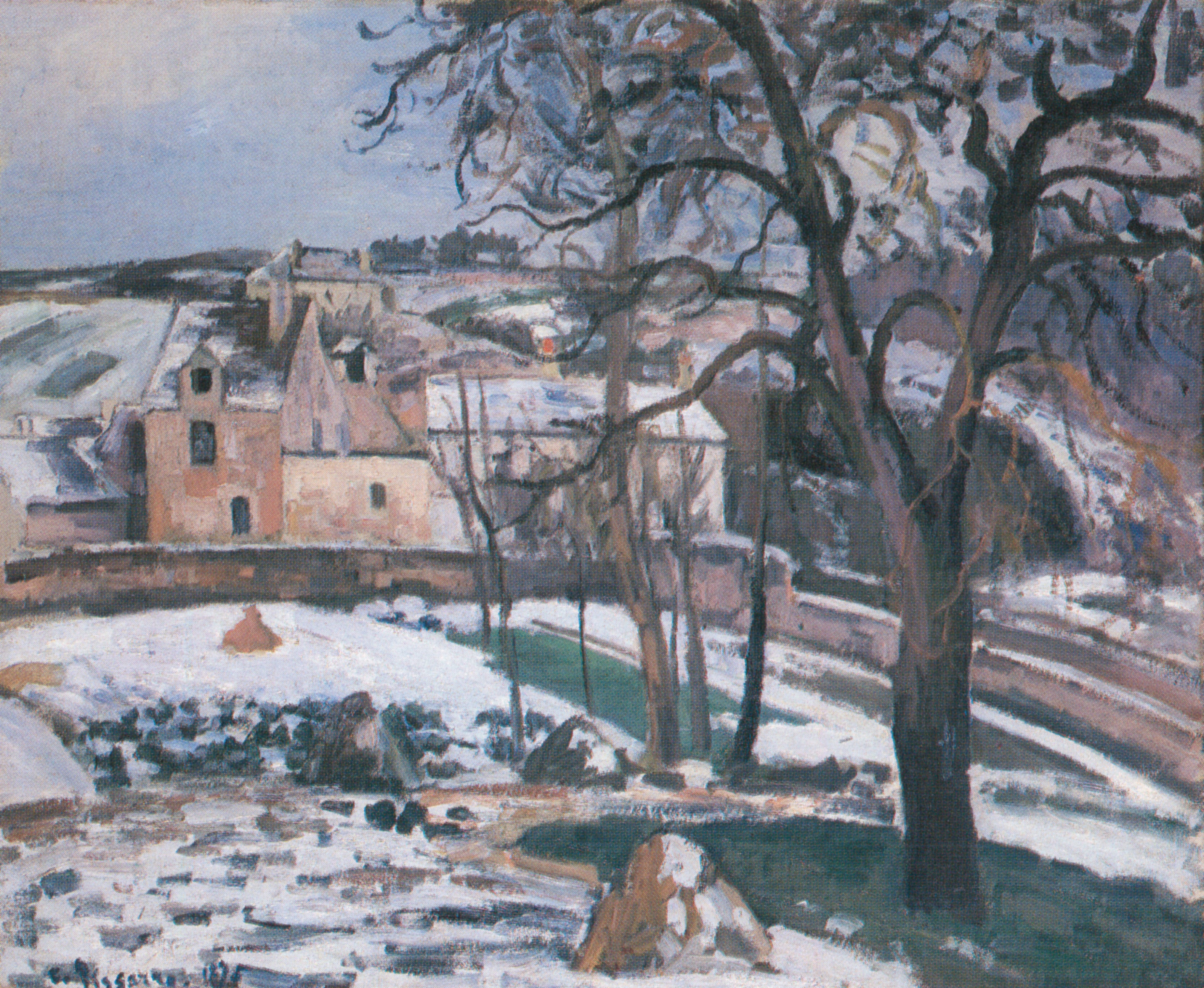 Reproduction du tableau « Effet de neige à L´Hermitage, Pontoise - Camille Pissarro » par Alpha Reproduction en peinture à l’huile