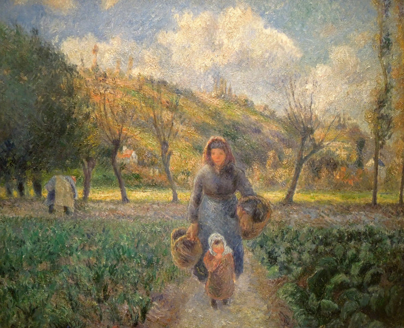 Paysanne et enfant revenant des champs, Auvers-sur-Oise - Camille Pissarro