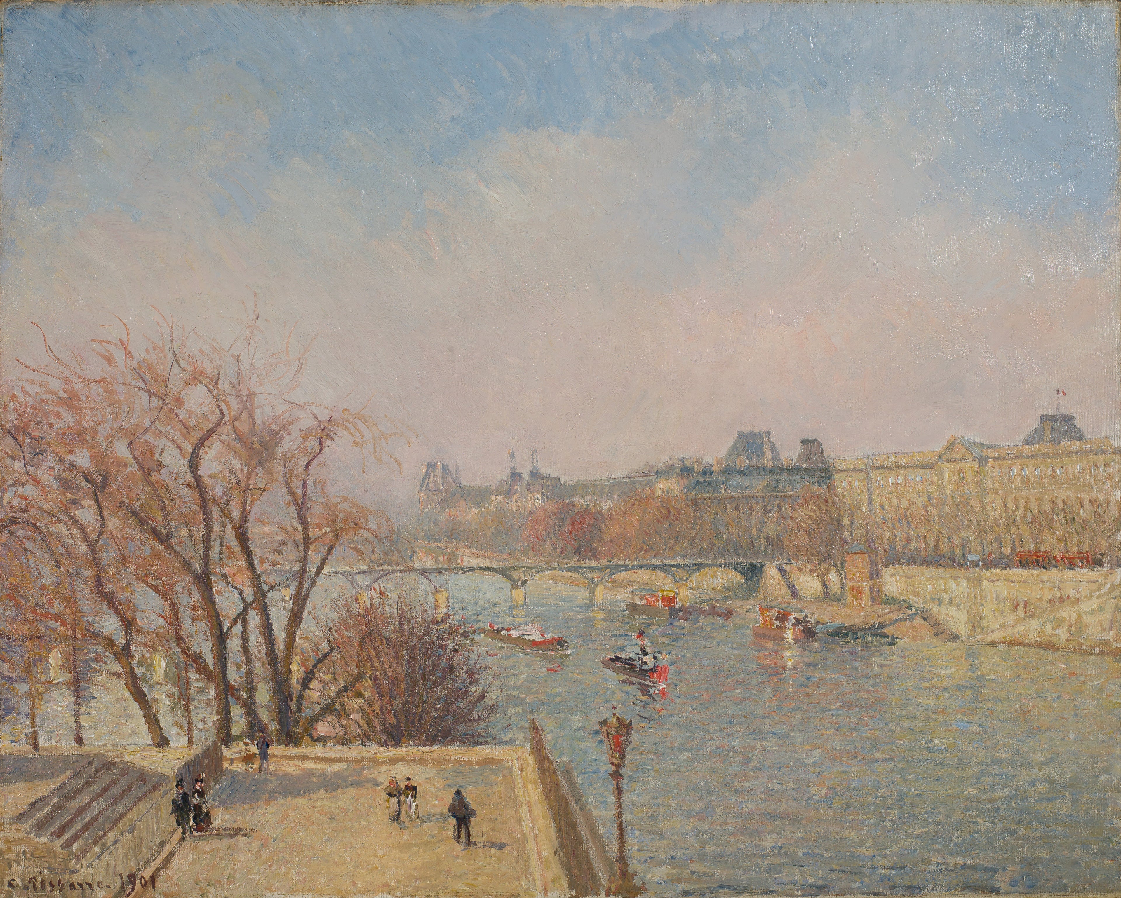 Reproduction du tableau « Le Louvre : Matin, Soleil - Camille Pissarro » par Alpha Reproduction en peinture à l’huile