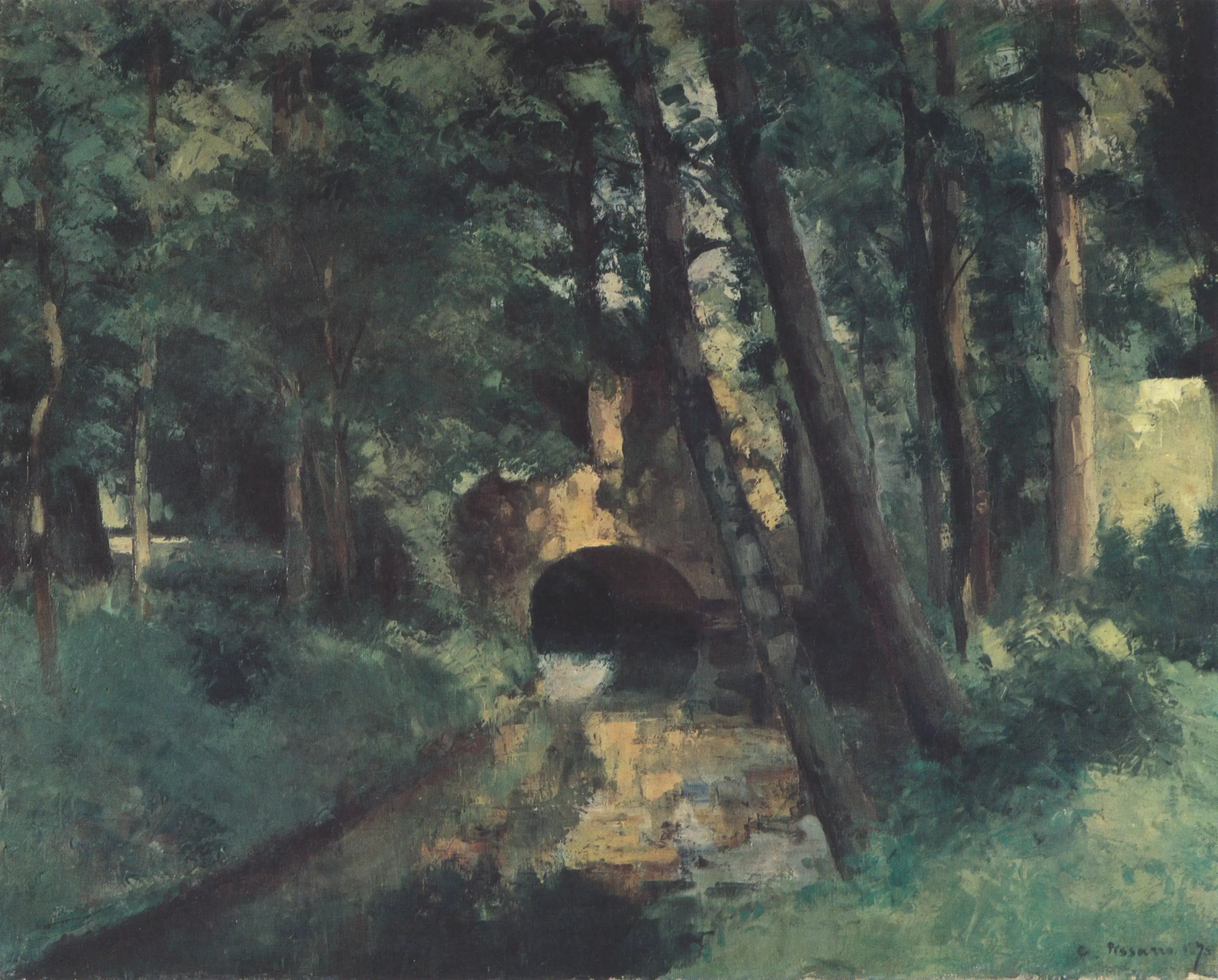 Reproduction du tableau « Le Petit Pont, Pontoise - Camille Pissarro » par Alpha Reproduction en peinture à l’huile
