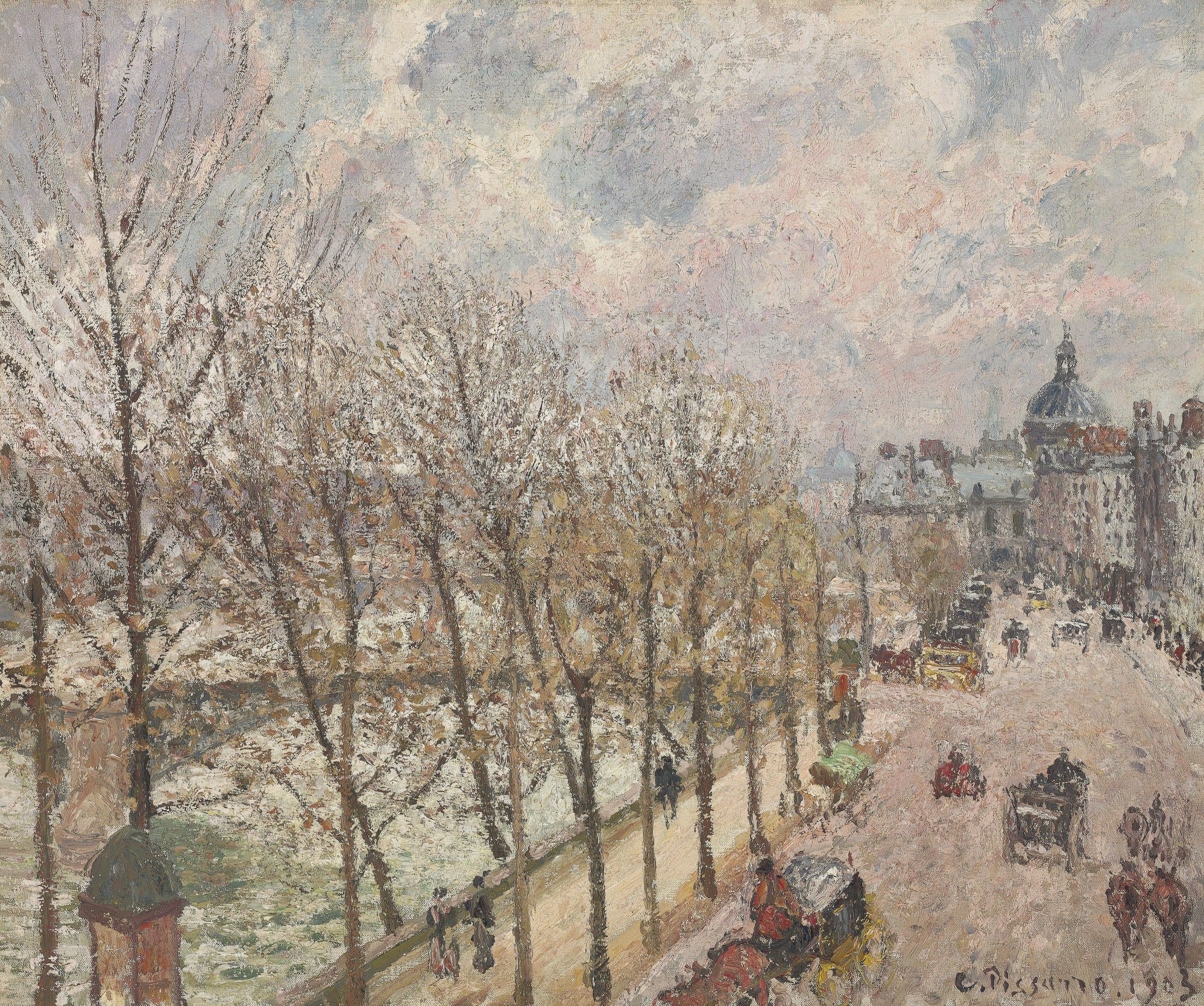 Reproduction du tableau « Le Quai Malaquais et l'institut, Printemps - Camille Pissarro » par Alpha Reproduction en peinture à l’huile