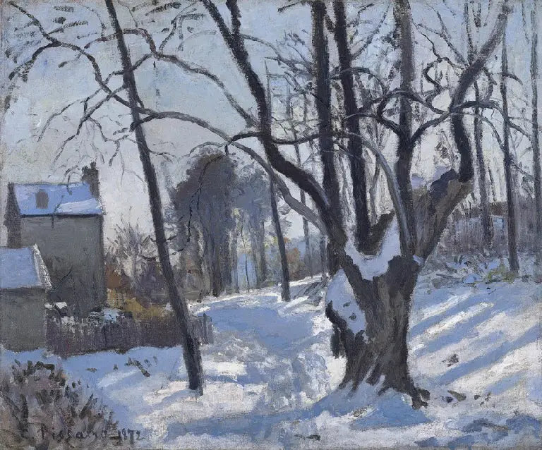 Chemin des Creux, Louveciennes, neige - Camille Pissarro