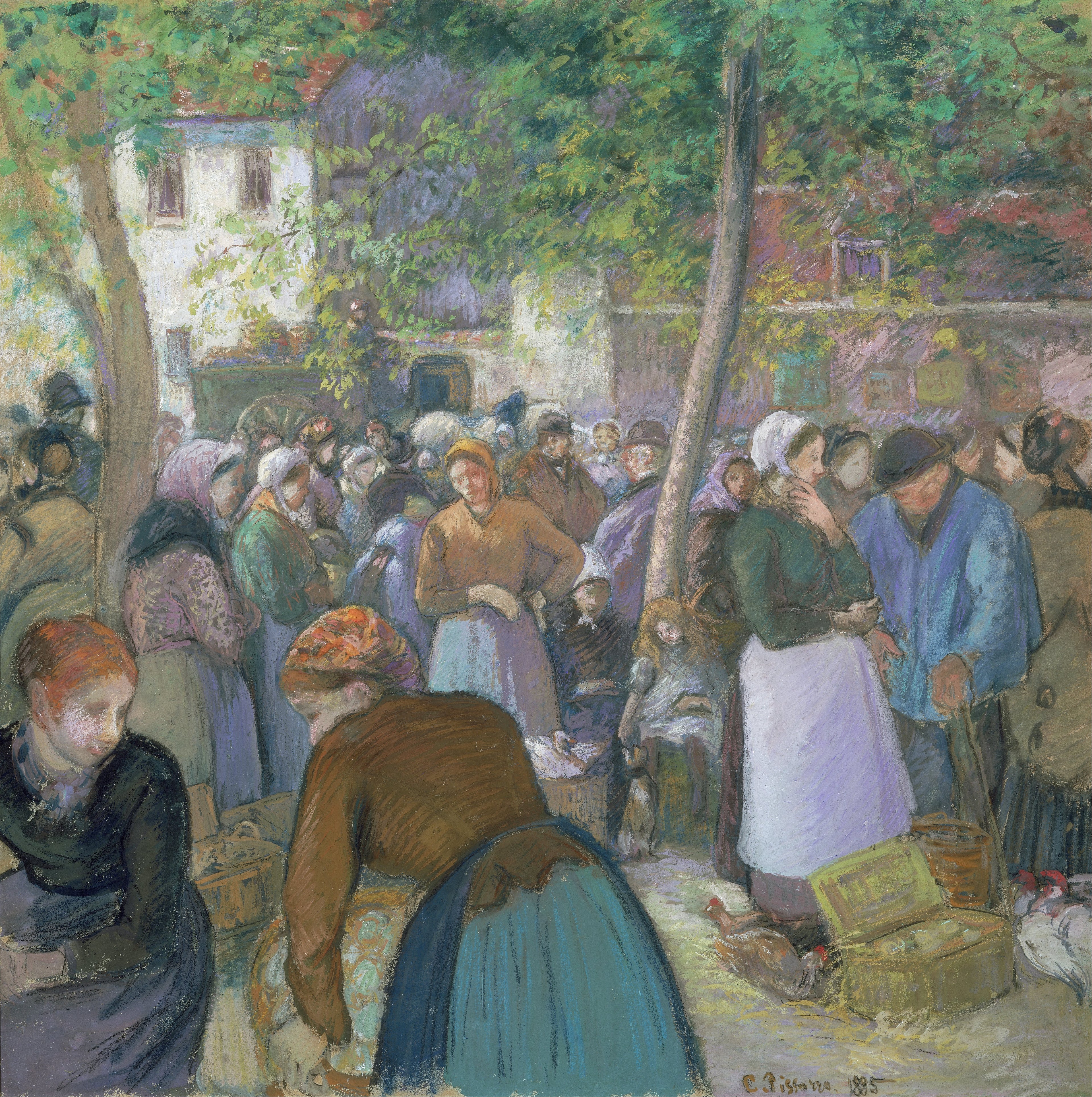 Reproduction du tableau « Le marché de Gisors - Camille Pissarro » par Alpha Reproduction en peinture à l’huile