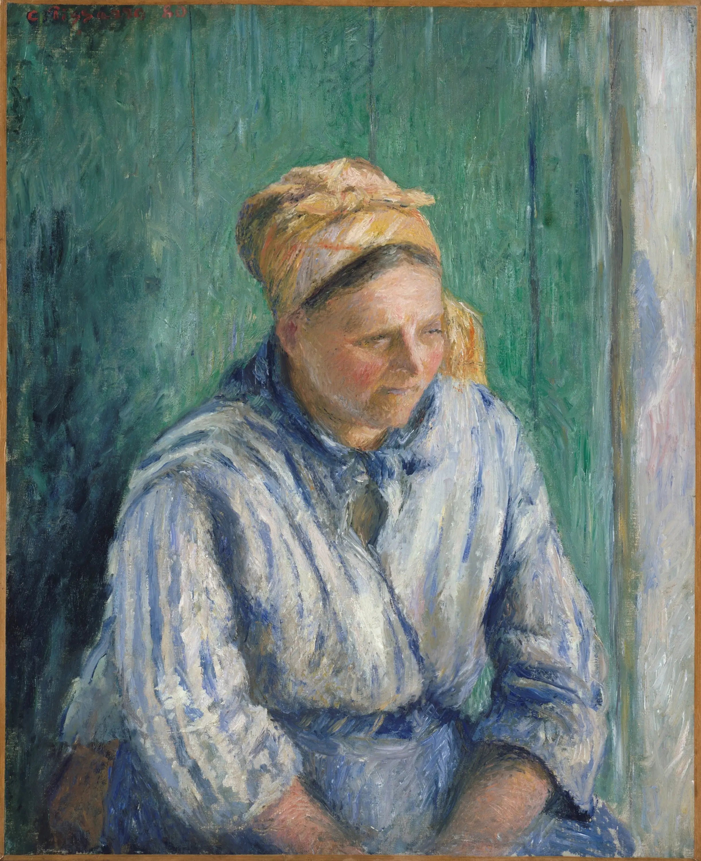Reproduction du tableau « Lavandière, étude - Camille Pissarro » par Alpha Reproduction en peinture à l’huile