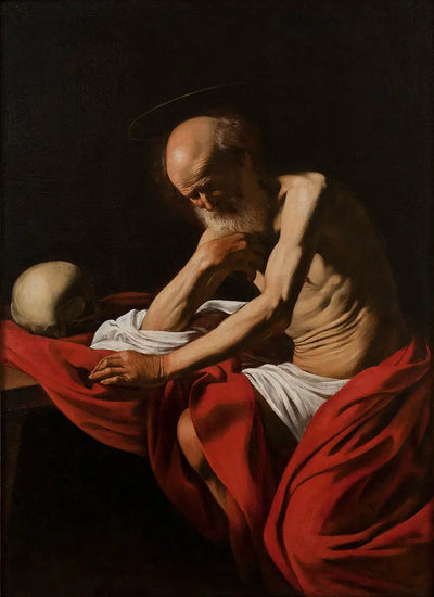 Reproduction du tableau « Saint Jérôme en méditation - Le Caravage » par Alpha Reproduction en peinture à l’huile