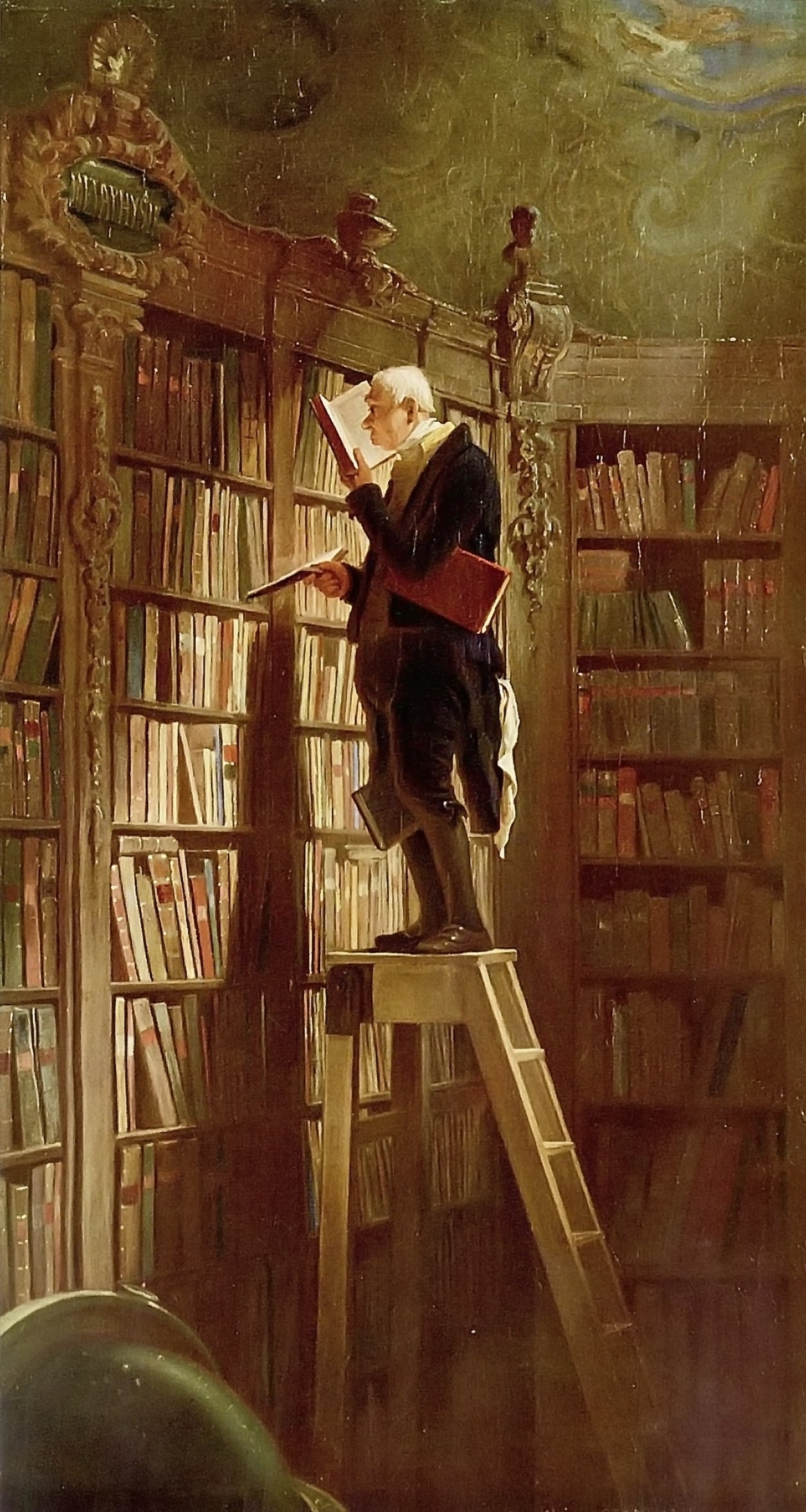 Le Rat de bibliothèque, détail - Carl Spitzweg