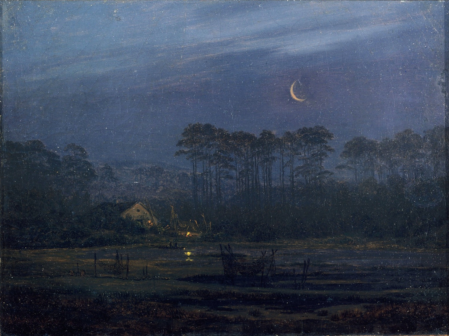 Reproduction du tableau « Soir au bord de la rivière - Caspar David Friedrich » par Alpha Reproduction en peinture à l’huile