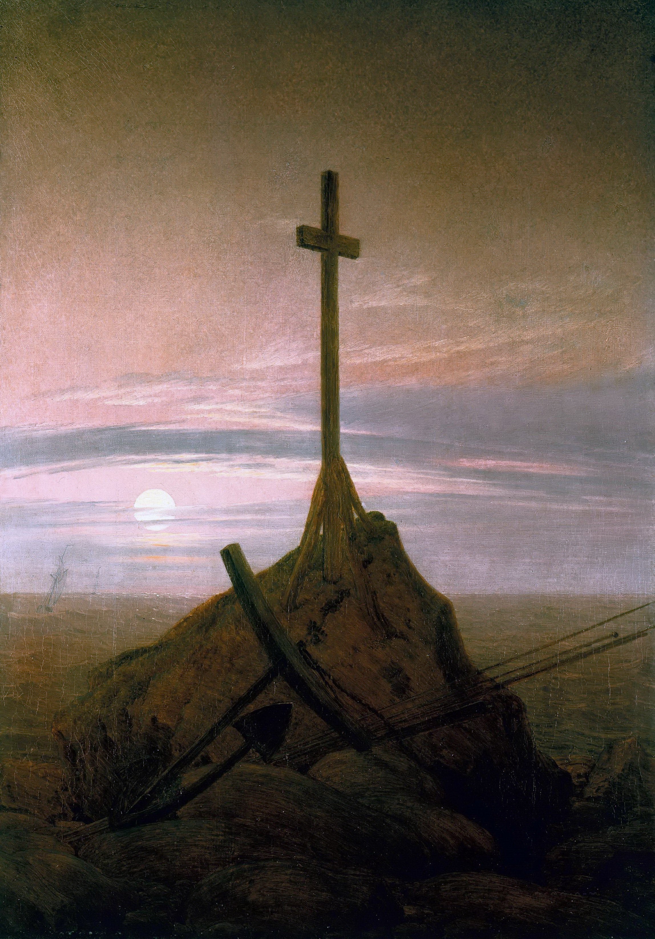 Reproduction du tableau « Croix surplombant la mer Baltique - Caspar David Friedrich » par Alpha Reproduction en peinture à l’huile