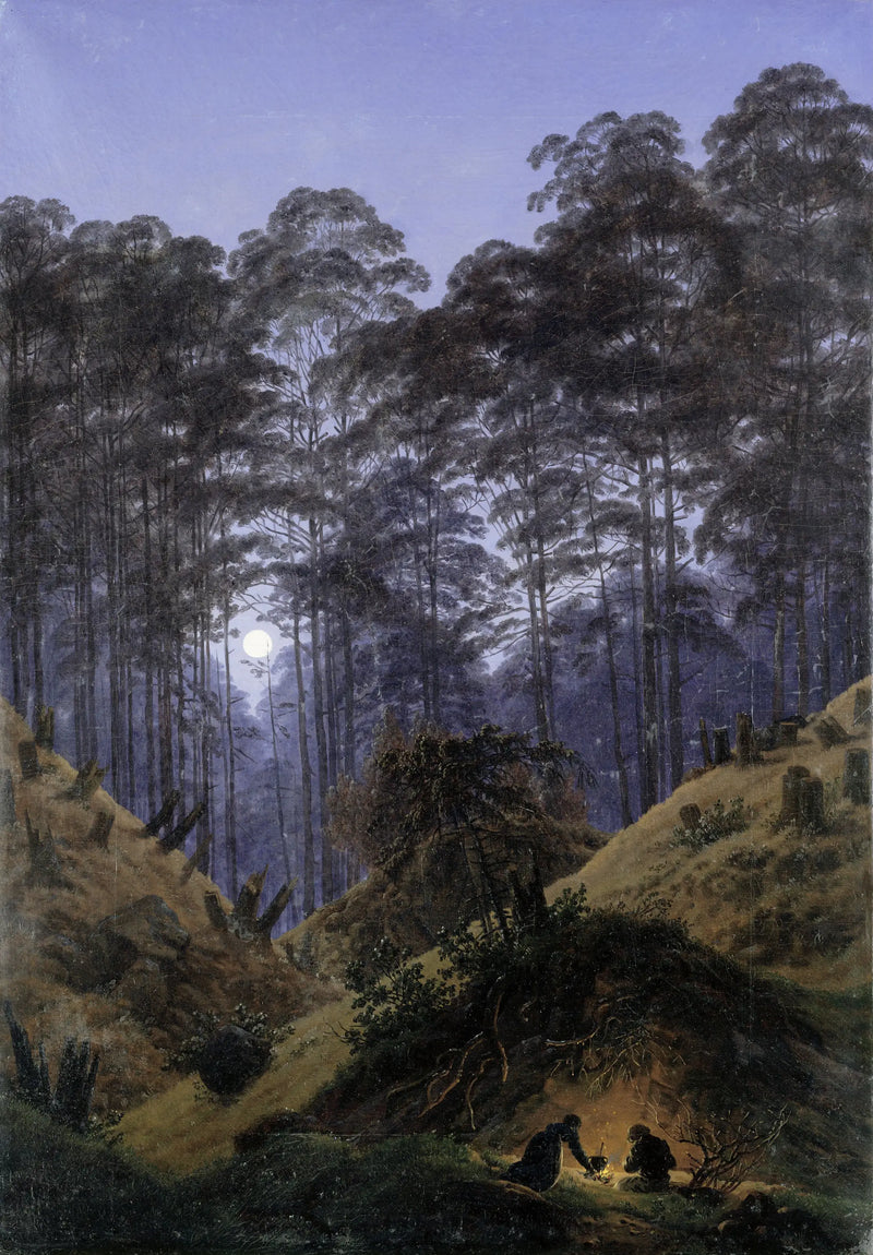 À l'intérieur de la forêt au clair de lune - Caspar David Friedrich