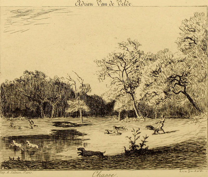 Chasse au cerf dans un paysage forestier marécageux - Adriaen van de Velde