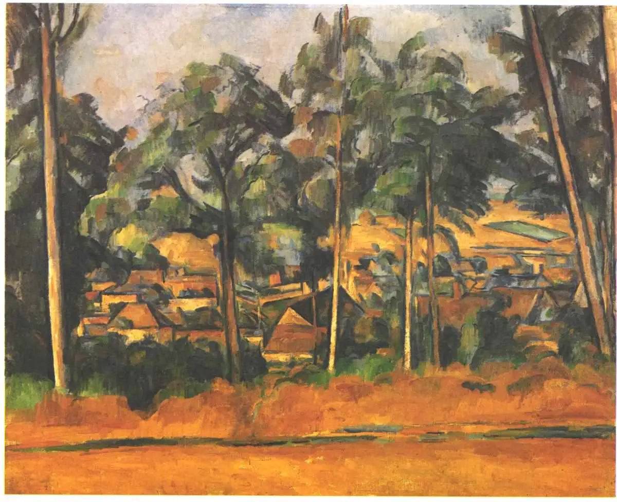 Reproduction du tableau « Village derrière les arbres - Paul Cézanne » par Alpha Reproduction en peinture à l’huile