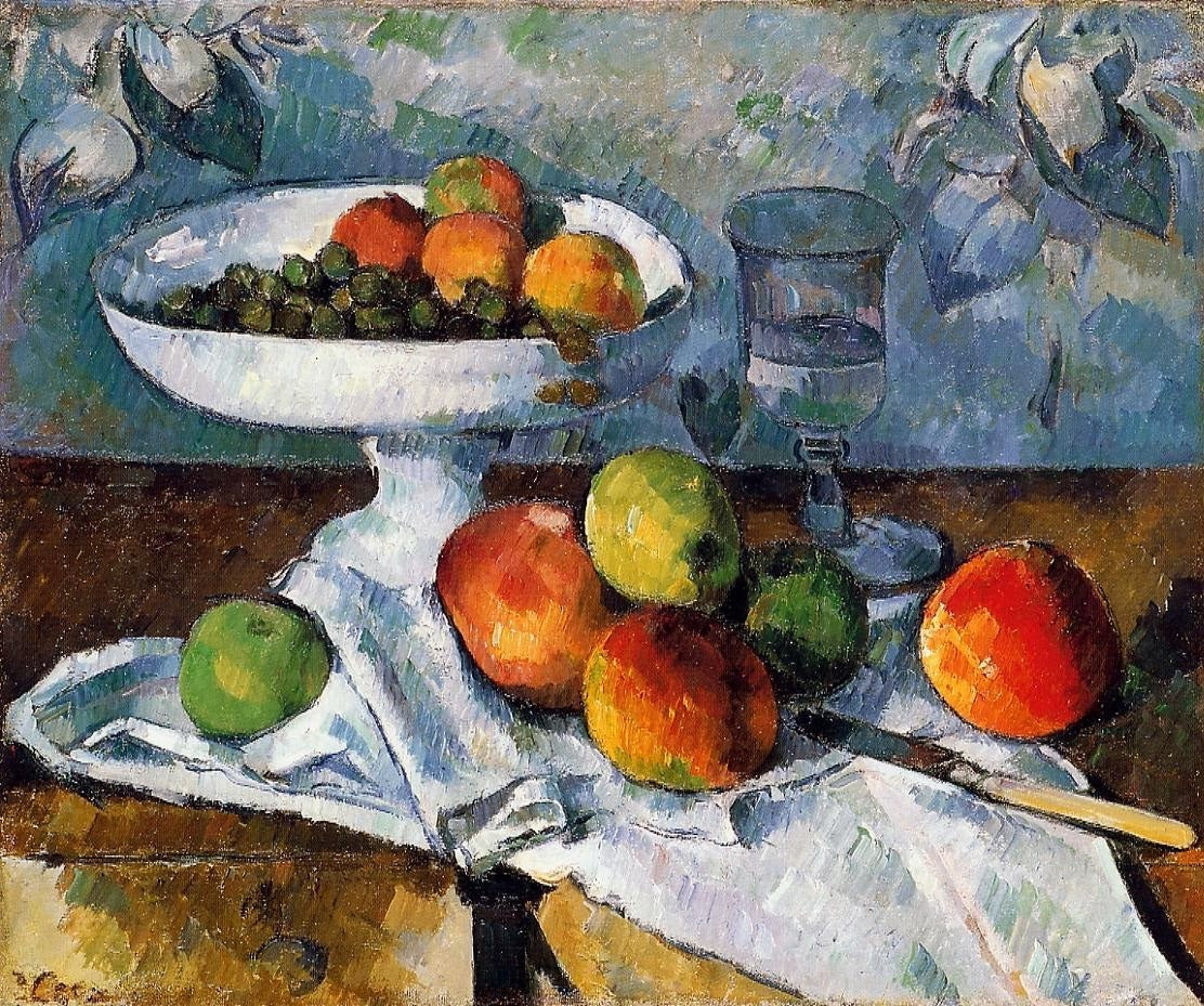 Reproduction du tableau « Nature morte au compotier - Paul Cézanne » par Alpha Reproduction en peinture à l’huile