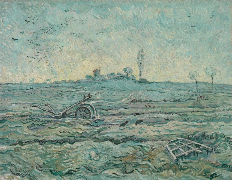 Champ enneigé avec herse - Vincent van Gogh