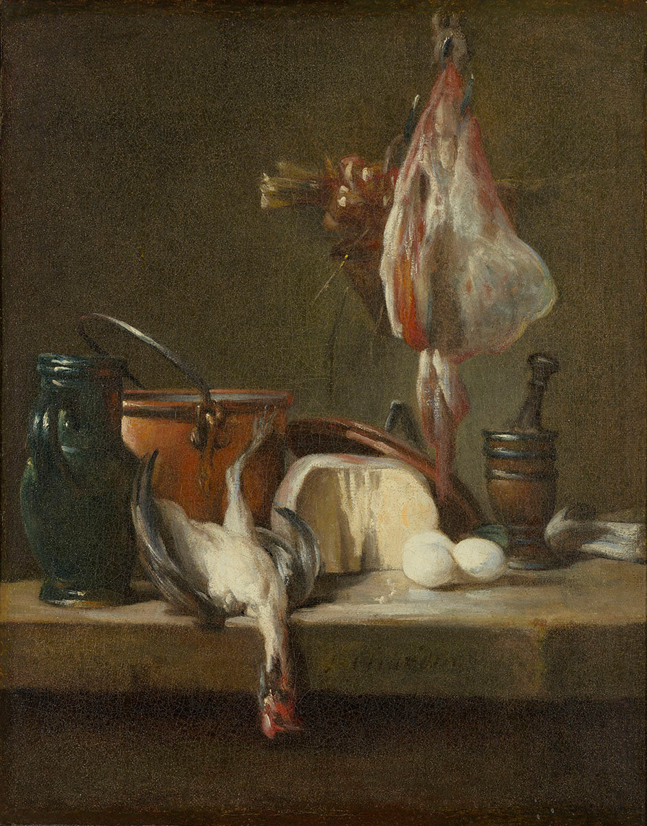 Nature morte avec raie et panier d'oignons - Jean Siméon Chardin