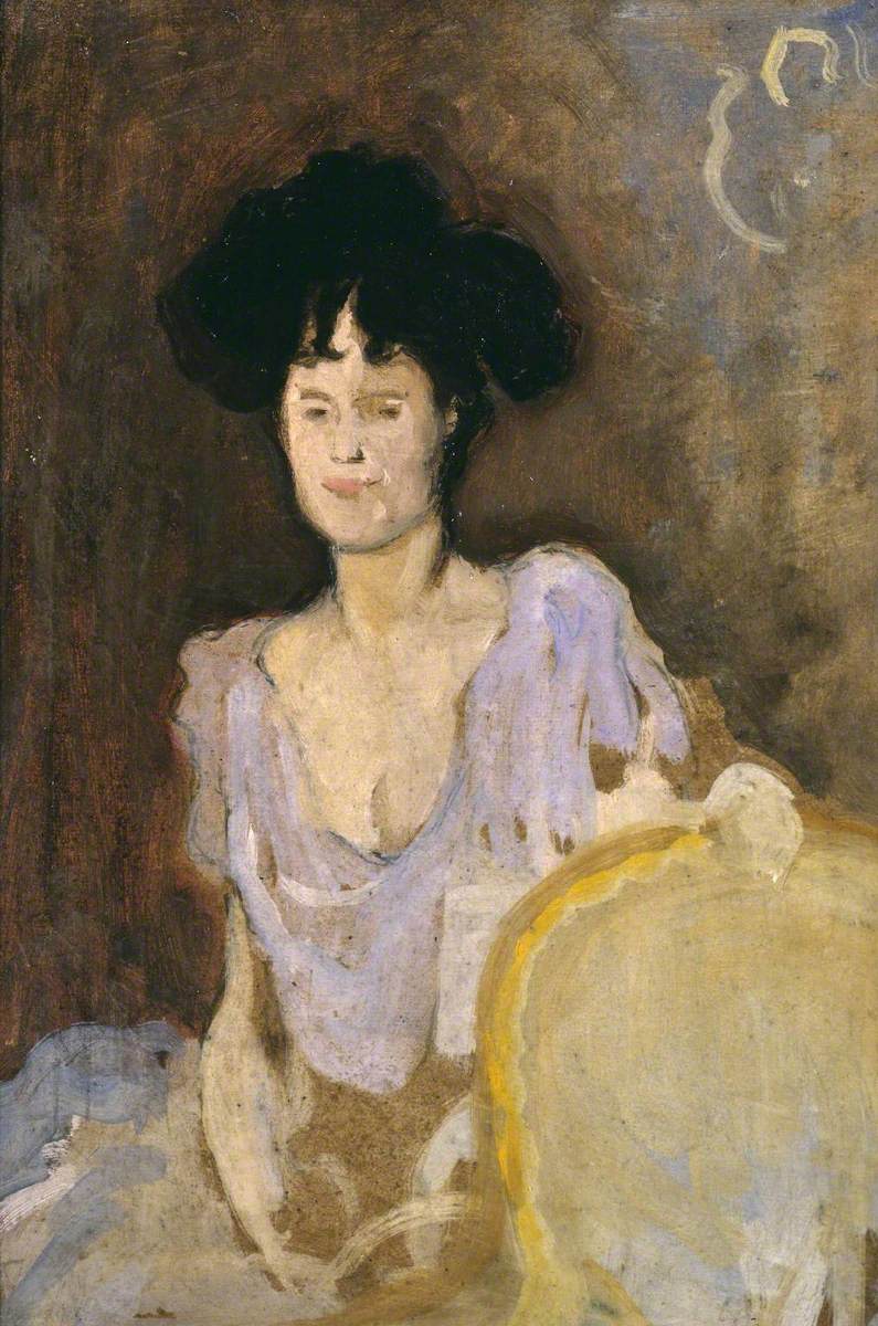Étude de portrait. Verso : Étude d'un homme alité et d'une infirmière tenant une lampe. - Charles Conder