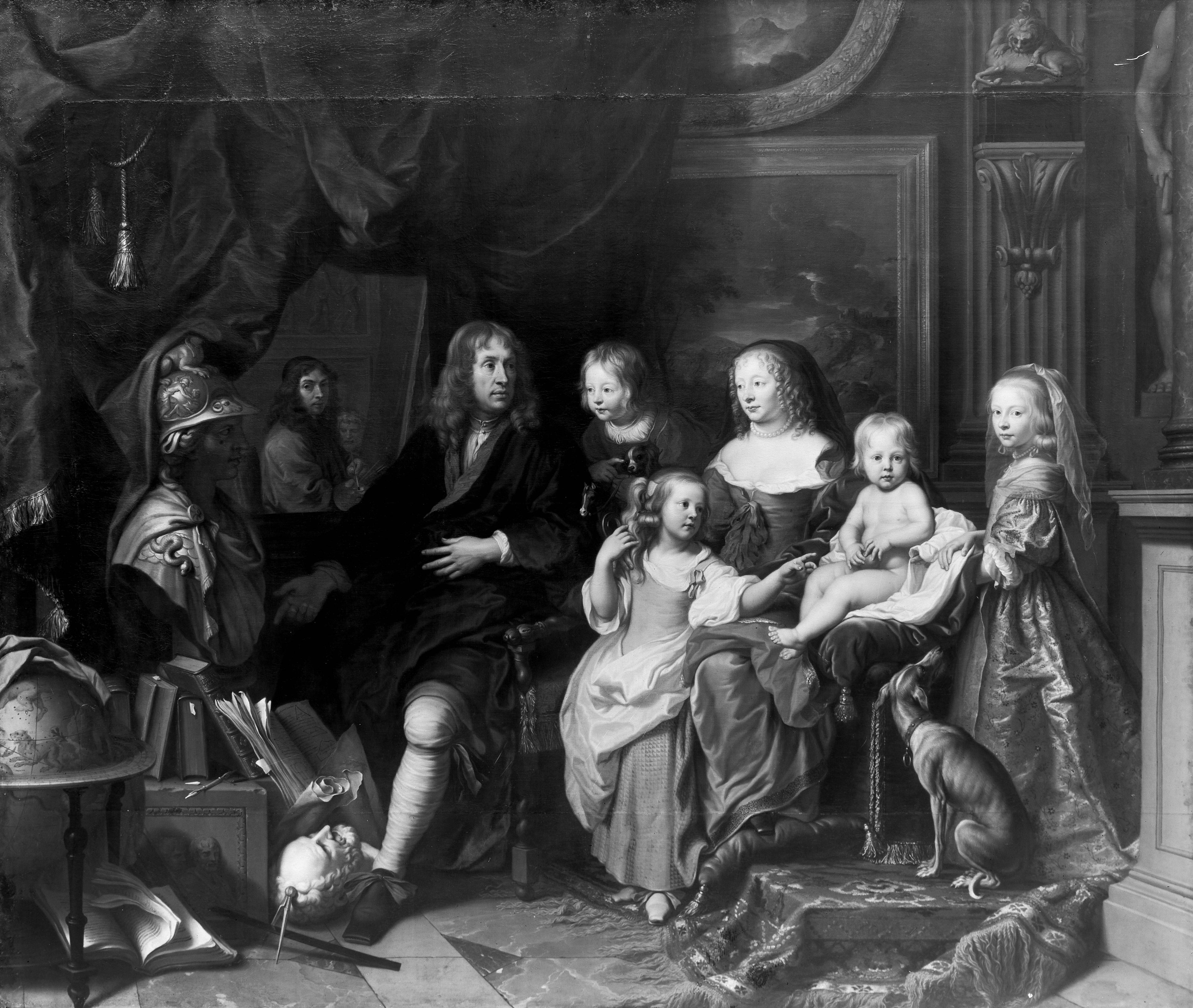Portrait du banquier et collectionneur de Cologne, Everhard Jabach, avec sa famille - Charles Le Brun