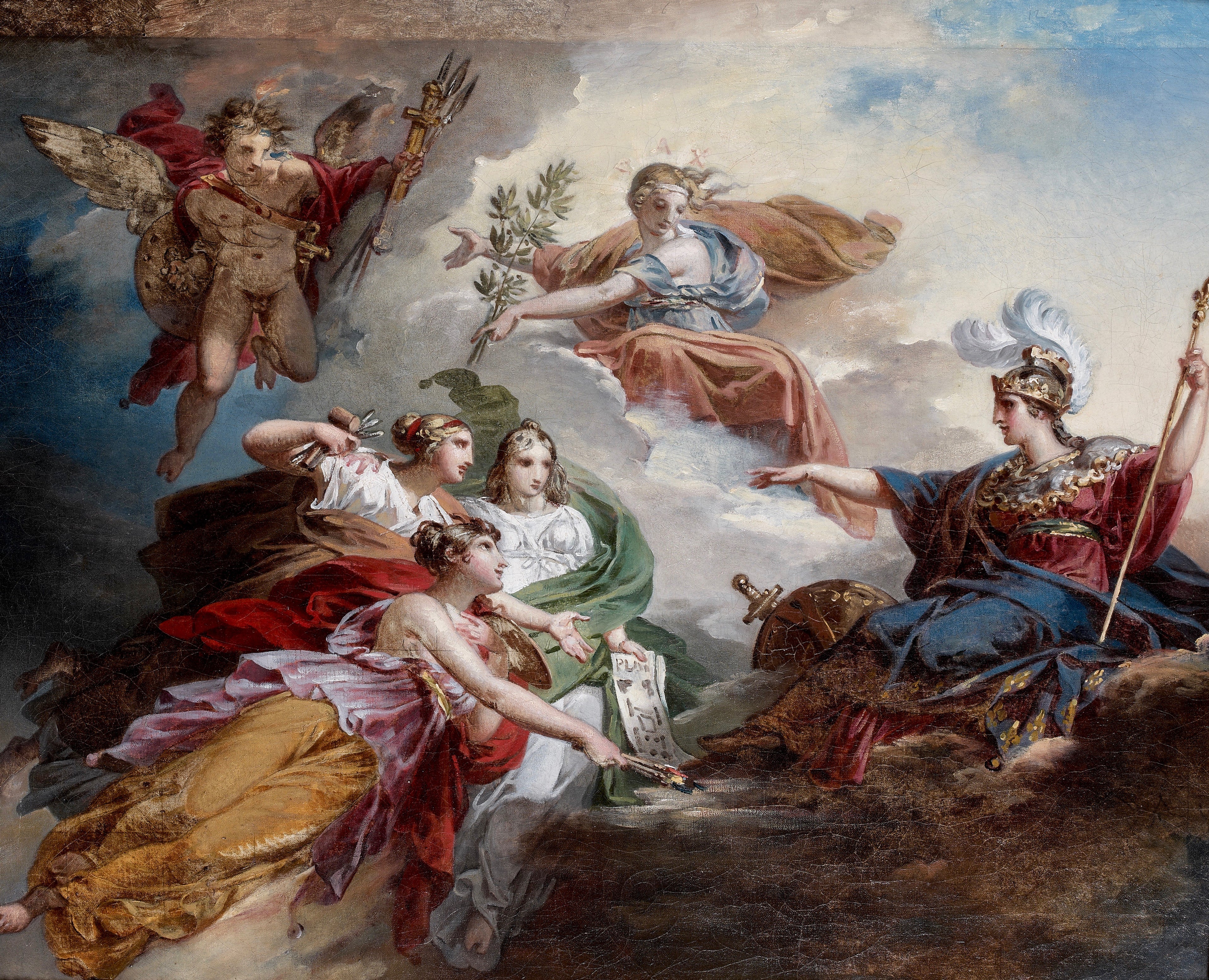 La France, sous les traits de Minerve, protégeant les Arts - Charles Meynier