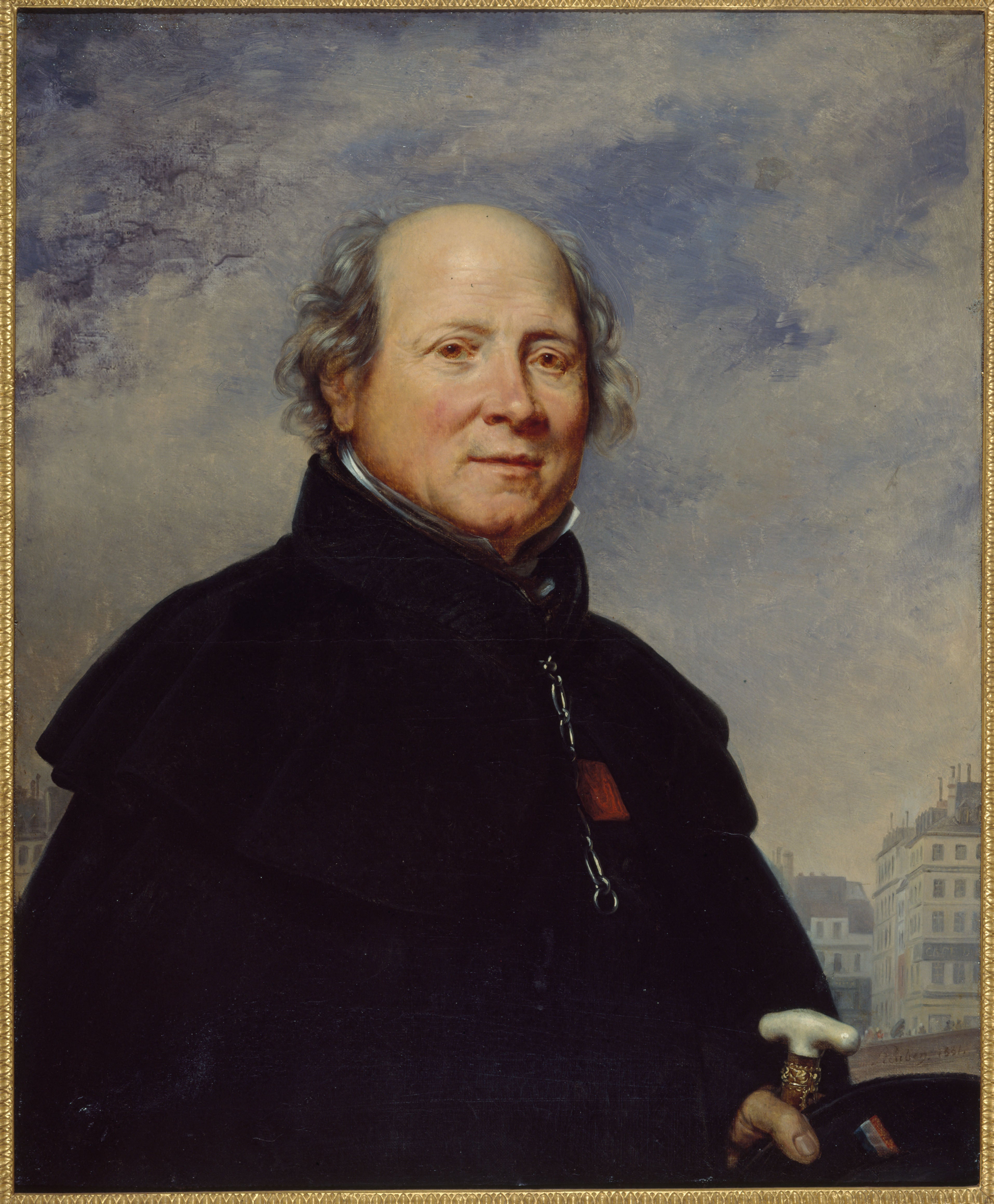 Portrait d'Edme Champion, dit l'"homme au petit manteau bleu" (1764-1852), philanthrope - Charles de Steuben