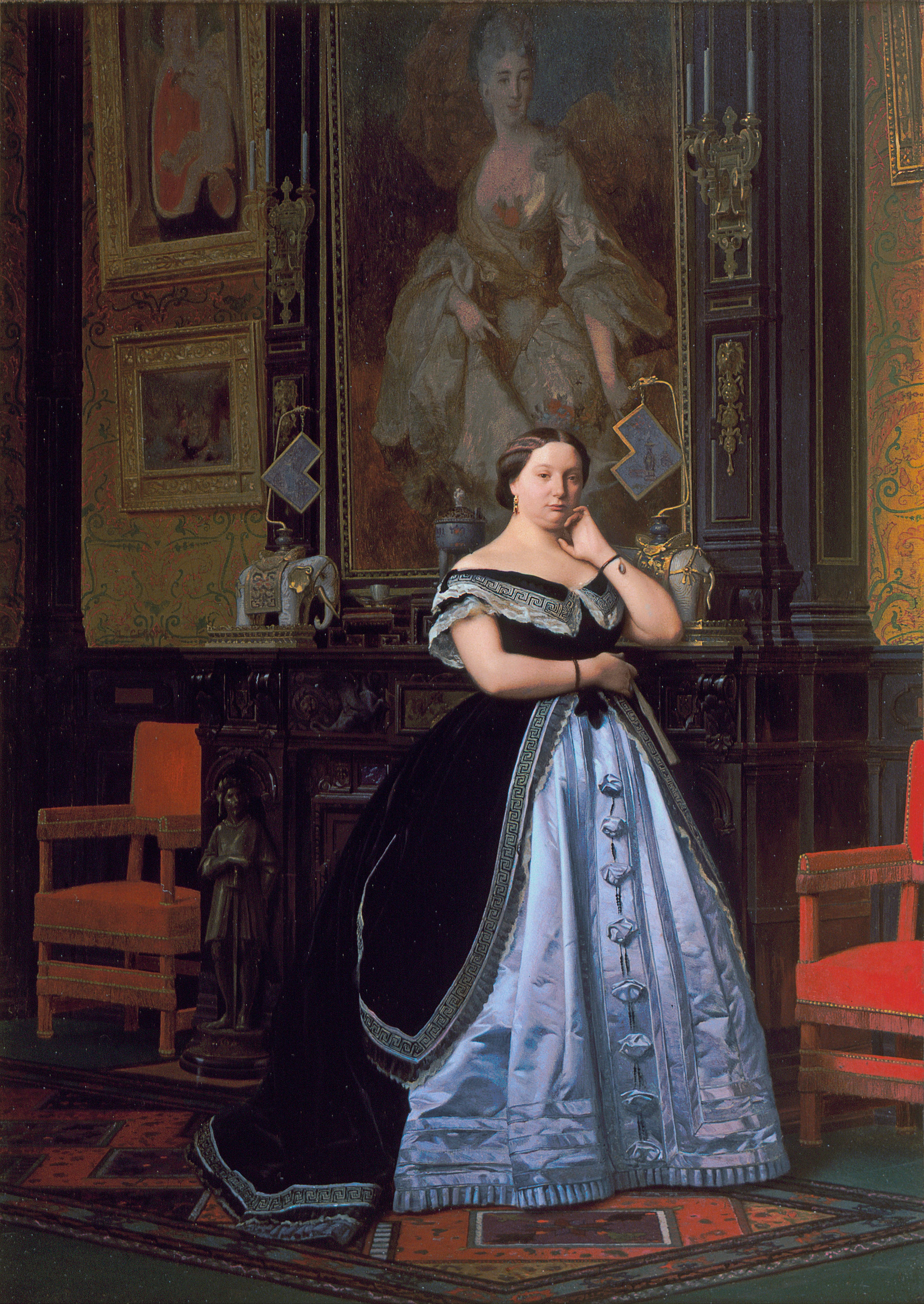 Reproduction du tableau « Portrait de la baronne Nathaniel de Rothschild, née Charlotte de Rothschild - Jean-Léon Gérôme » par Alpha Reproduction en peinture à l’huile
