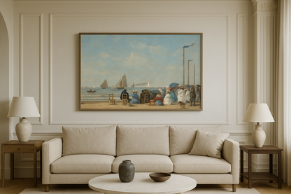 🏖️ Scène de plage à Trouville – Eugène Boudin (1863)