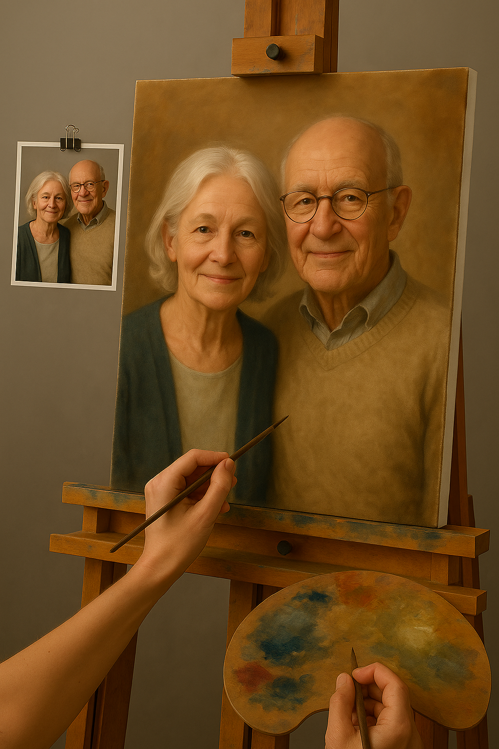 💑 Tableau de Couple Personnalisable – Peinture à l’Huile Unique et Émotionnelle