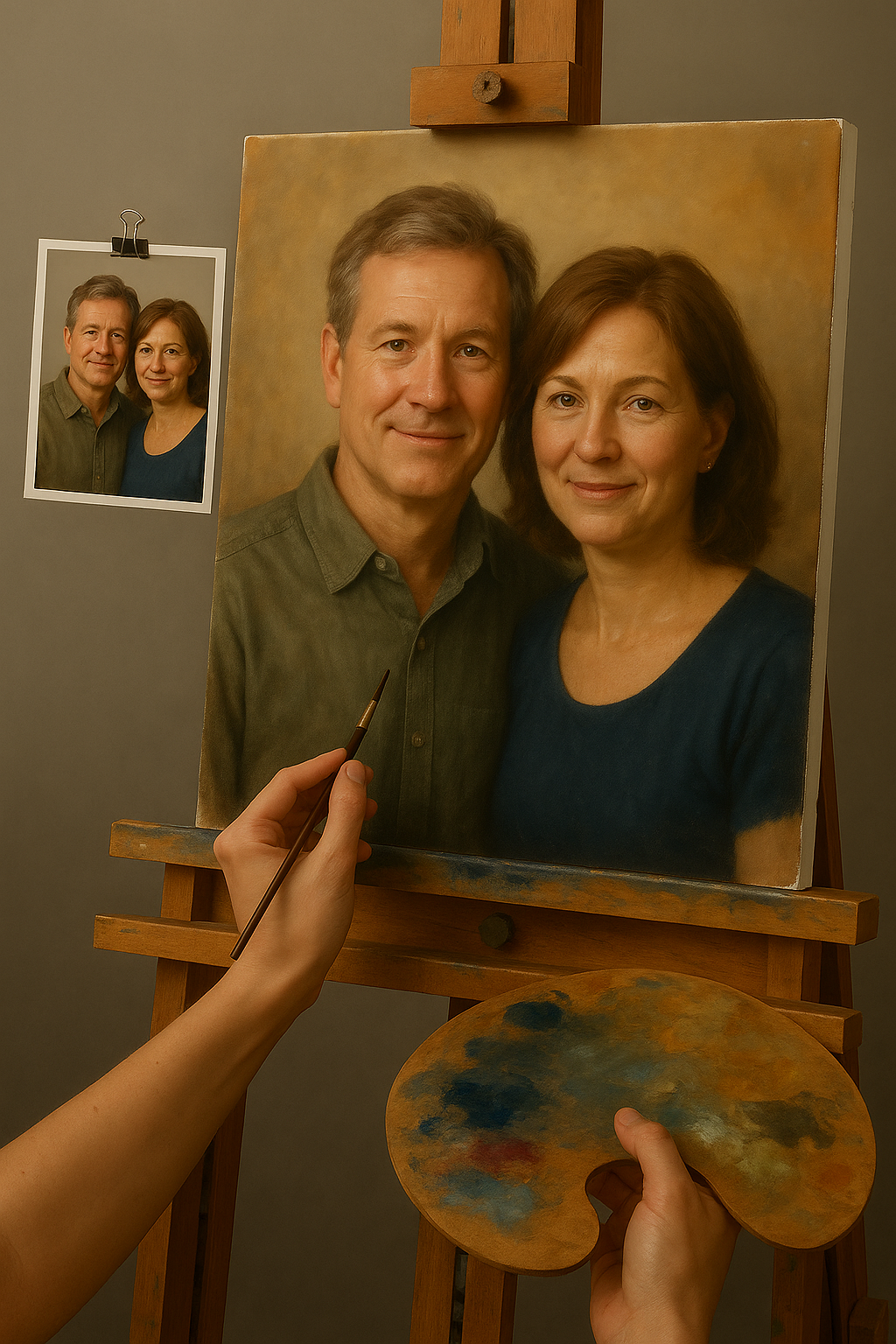 💑 Tableau de Couple Personnalisable – Peinture à l’Huile Unique et Émotionnelle