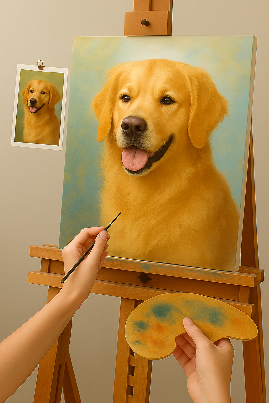 🎨 Tableau Chien Portrait Personnalisable – Peinture à l’Huile Unique